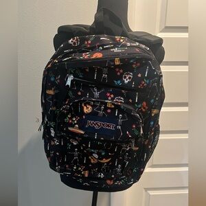 Jansport Day of the dead / Día de Los muertos large size back pack . 15 “ by 17”